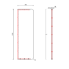 Urinal Divider Panel Elevation and side view